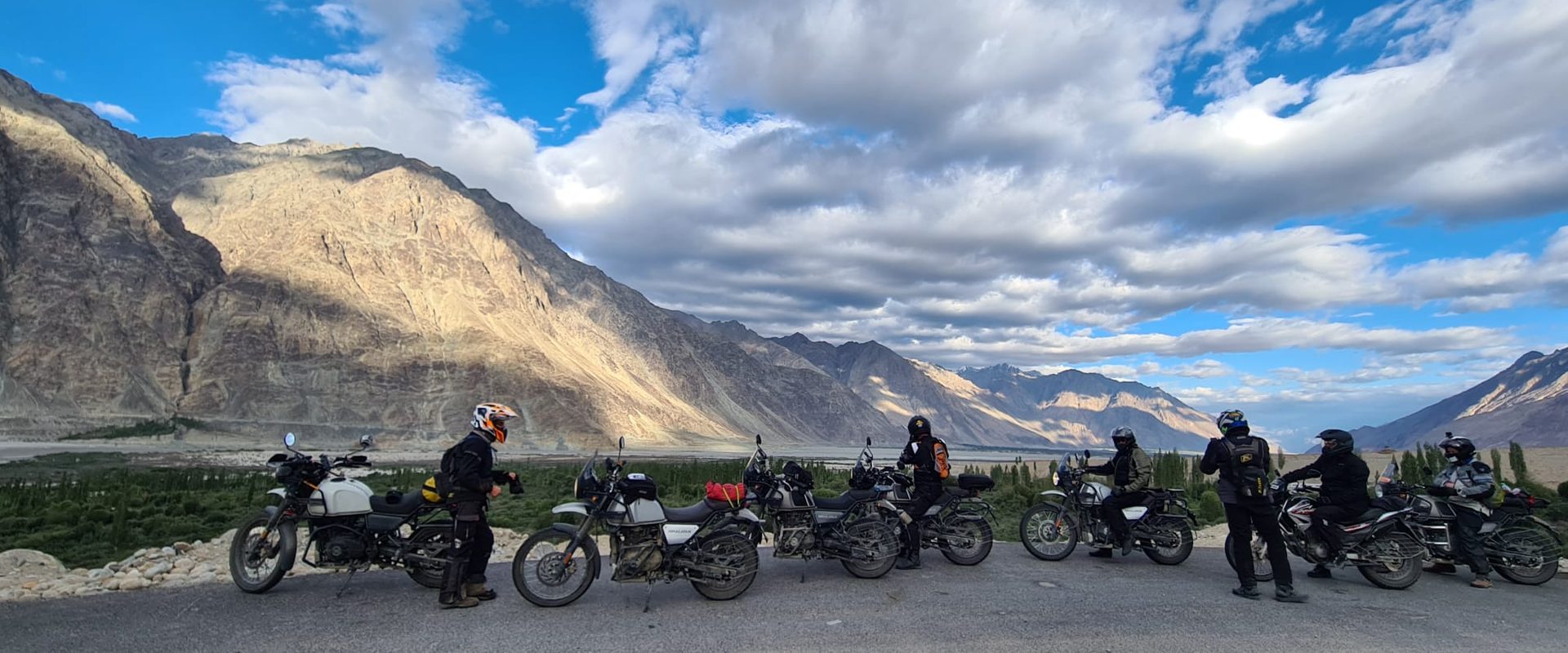 Roaming Horizons riders in the Nubra Valley, Ladakh